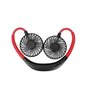 Ventilador Pendurar Pescoço USB Mini Portátil Bateria Esporte Lazer Vermelho e Preto - 9