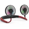 Ventilador Pendurar Pescoço USB Mini Portátil Bateria Esporte Lazer Vermelho e Preto - 2