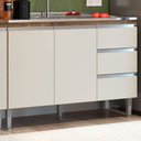 Ver imagem 1 de Balcão de Cozinha Athena 2 Portas 3 Gavetas Itauba/Off White - Irm Móveis
