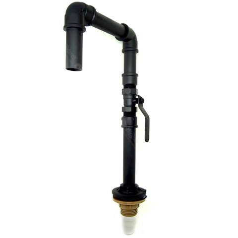 Torneira Design Industrial PVC 3/4" com Registro de Esfera - Madareli - Preto