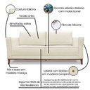 Ver imagem 7 de Kit Poltrona e Sofá Living 2 Lugares 1,70m Vega Linho Natural Pés Castanho - Pallazio Veja