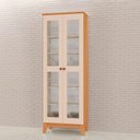 Ver imagem 2 de Cristaleira Maya 2 Portas de Vidro em Mdf com Pés Tuboarte Freijo com Off White