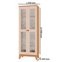 Ver imagem 3 de Cristaleira Maya 2 Portas de Vidro em Mdf com Pés Tuboarte Freijo com Off White