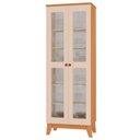 Ver imagem 1 de Cristaleira Maya 2 Portas de Vidro em Mdf com Pés Tuboarte Freijo com Off White