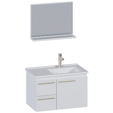 Kit Banheiro Aço Caja 60 com Lavatorio Branco - 103844 - Cozimax