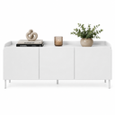Ver imagem 2 de Rack para TV até 55 Polegadas Curvê 3 Portas 2 Prateleiras BR164 Branco - BRV Móveis