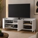 Ver imagem 4 de Rack para TV até 55 Polegadas Curvê 3 Portas 2 Prateleiras BR164 Branco - BRV Móveis