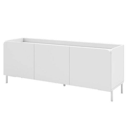 Rack para Tv até 55 Polegadas 3 Portas 2 Prateleiras Curvê Br164 Branco - Brv Móveis