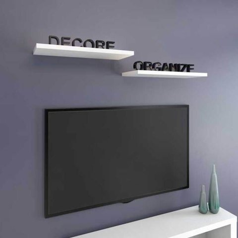 Prateleira Flutuante 25x120 cms com suporte incluso PBS PLUS 25120 - Branco