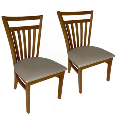 Kit 2 Cadeira de Jantar em Madeira Maciça Estofada Larissa