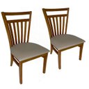 Ver imagem 1 de Kit 2 Cadeira de Jantar em Madeira Maciça Estofada Larissa