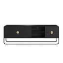 Ver imagem 3 de Rack 180cm 2 Portas 2 Gavetas Orgânico Pé Metal Luna Artesano