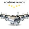 Kit 15 Rodinhas Para Cadeira De Escritório Gel Silicone e Inox - 1