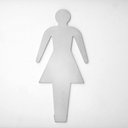 Ver imagem 2 de Placa Adesiva para Porta Banheiro WC Inox Escovado Feminino