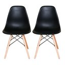 Ver imagem 1 de Kit c/ 2 Cadeiras Charles Eames Wood DKR Eiffel Pretas