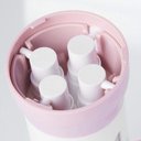 Ver imagem 4 de Dispenser Garrafa Portátil 4 em 1 Viagens Loção Shampoo Gel Cremes Rosa .