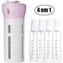 Ver imagem 2 de Dispenser Garrafa Portátil 4 em 1 Viagens Loção Shampoo Gel Cremes Rosa .
