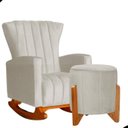 Ver imagem 1 de Kit Poltrona Balanço Melinda e Puff Jade Suede