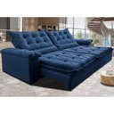 Ver imagem 1 de Sofá Retrátil e Reclinável 2,75m Cama inBox Big Fresh com SoftGel D40 Velupluma Azul