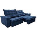 Ver mais imagens de Sofá Retrátil e Reclinável 2,75m Cama inBox Big Fresh com SoftGel D40 Velupluma Azul