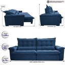 Ver imagem 2 de Sofá Retrátil e Reclinável 2,75m Cama inBox Big Fresh com SoftGel D40 Velupluma Azul