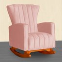 Ver imagem 1 de Poltrona Estofada de Balanço Melinda Veludo Rosa - Lm Decor