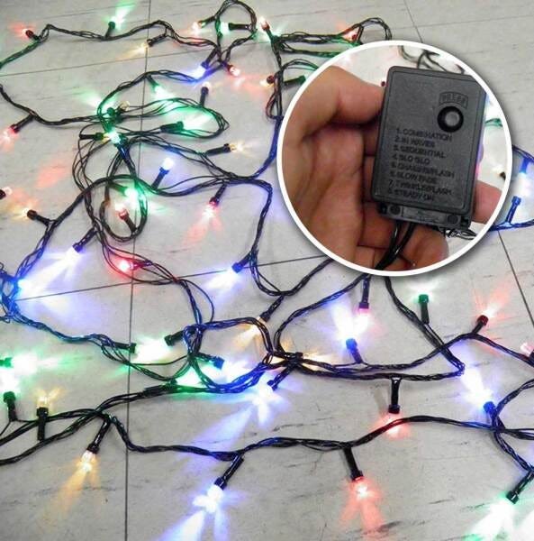 Pisca Pisca de Natal Led 100 Lâmpadas Coloridas Natalino 8 Funcoes ( Ja80503) - 1