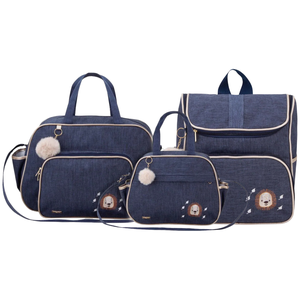 Kit Bolsas Maternidade Espera Feliz Garden - Azul Marinho