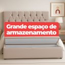 Ver imagem 3 de Cabeceira Casal Paris Estofada Painel com Recamier Baú 130cm para Cama Box Bege - Arkell