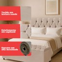 Ver imagem 7 de Cabeceira Casal Paris Estofada Painel com Recamier Baú 130cm para Cama Box Bege - Arkell