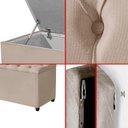 Ver imagem 6 de Cabeceira Casal Paris Estofada Painel com Recamier Baú 130cm para Cama Box Bege - Arkell