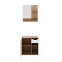Ver imagem 3 de Kit Gabinete de Banheiro com Espelho Amêndoa Branco