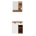 Ver imagem 2 de Kit Gabinete de Banheiro com Espelho Amêndoa Branco