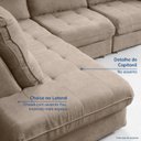 Ver imagem 6 de Sofá de Canto Retrátil Chaise Lado Esquerdo 4 Lugares Nest CabeCasa MadeiraOriginals Bege