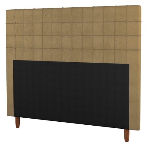 Cabeceira Cama Box Casal King Size Parisis 195cm Suede Bege - Abmaza