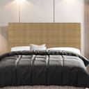 Ver imagem 2 de Cabeceira Cama Box Casal King Size Parisis 195cm Suede Bege - Abmaza