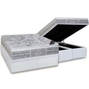 Ver imagem 1 de Cama Box Baú Queen: Colchão Molas Ensacadas Castor Pocket Super luxo Látex Plush Double Face +