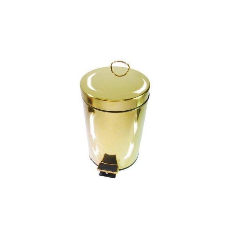 Lixeira Dourada Em Aço Inox Para Escritório Com Pedal 3L Lixeira Dourada Em Aço Inox Para Escritório Com Pedal 3L