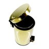 Lixeira Dourada Em Aço Inox Para Escritório Com Pedal 3L - 2