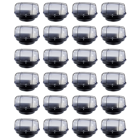 Kit 24 Arandelas Luminária Tartaruga Lente Cristal Preta