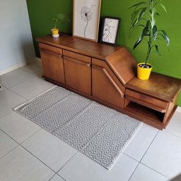 Passadeira Cairo Algodão Cru-Preto 0,75X1,40M - Bordartes - 1