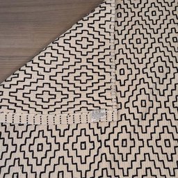 Passadeira Cairo Algodão Cru-Preto 0,75X1,40M - Bordartes - 3