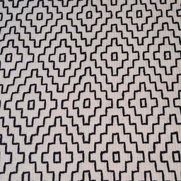 Passadeira Cairo Algodão Cru-Preto 0,75X1,40M - Bordartes - 2