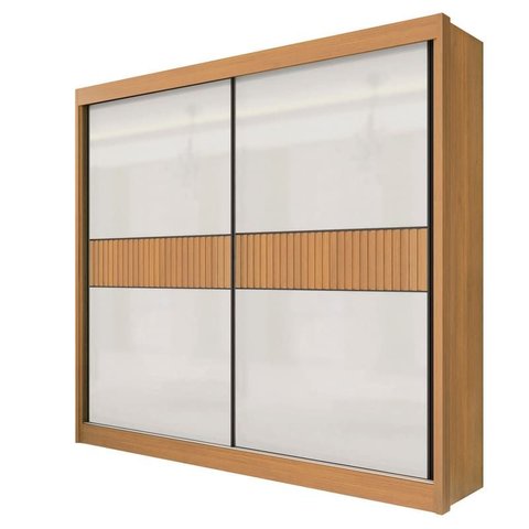 Guarda Roupa Casal 2 Portas 6 Gavetas - Cancun Ripado-cinamomo/off White - Móveis D'doro