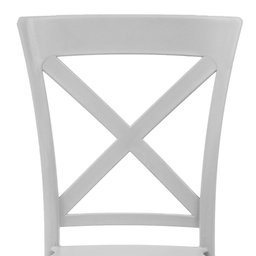 Cadeira De Plástico Polipropileno Cross Nude/Natural Com Pés Alumínio - 3 Cadeira De Plástico Polipropileno Cross Nude/Natural Com Pés Alumínio - 3