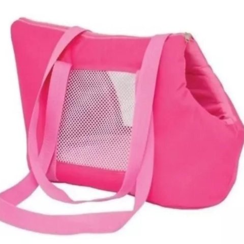 Bolsa de Ombro Transporte Pets Cães Gatos Confortável Segura:rosa/u