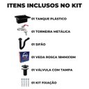 Ver imagem 2 de Tanque de Plástico 22l para Lavanderia Preto + Sifão Universal Sanfonado + Fita Veda Rosca + Torneir