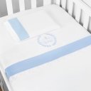 Ver imagem 1 de Jogo de Lençol de Berço 100% Algodão - Realeza Azul