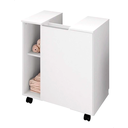 Ver imagem 3 de Gabinete de Banheiro Carrinho Móvel Pia de Coluna Lux Branco