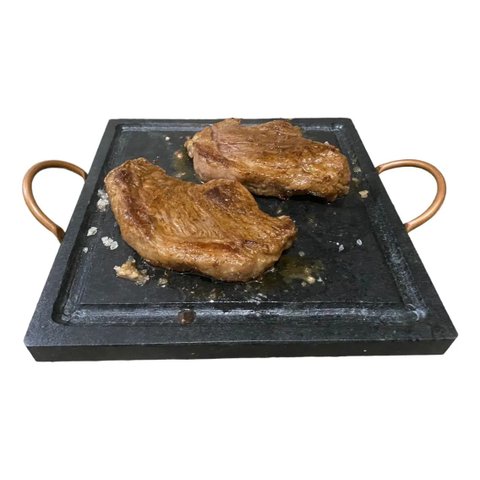 Grelha Chapa de Pedra Sabão para Carne Quadrada 25x25 cm